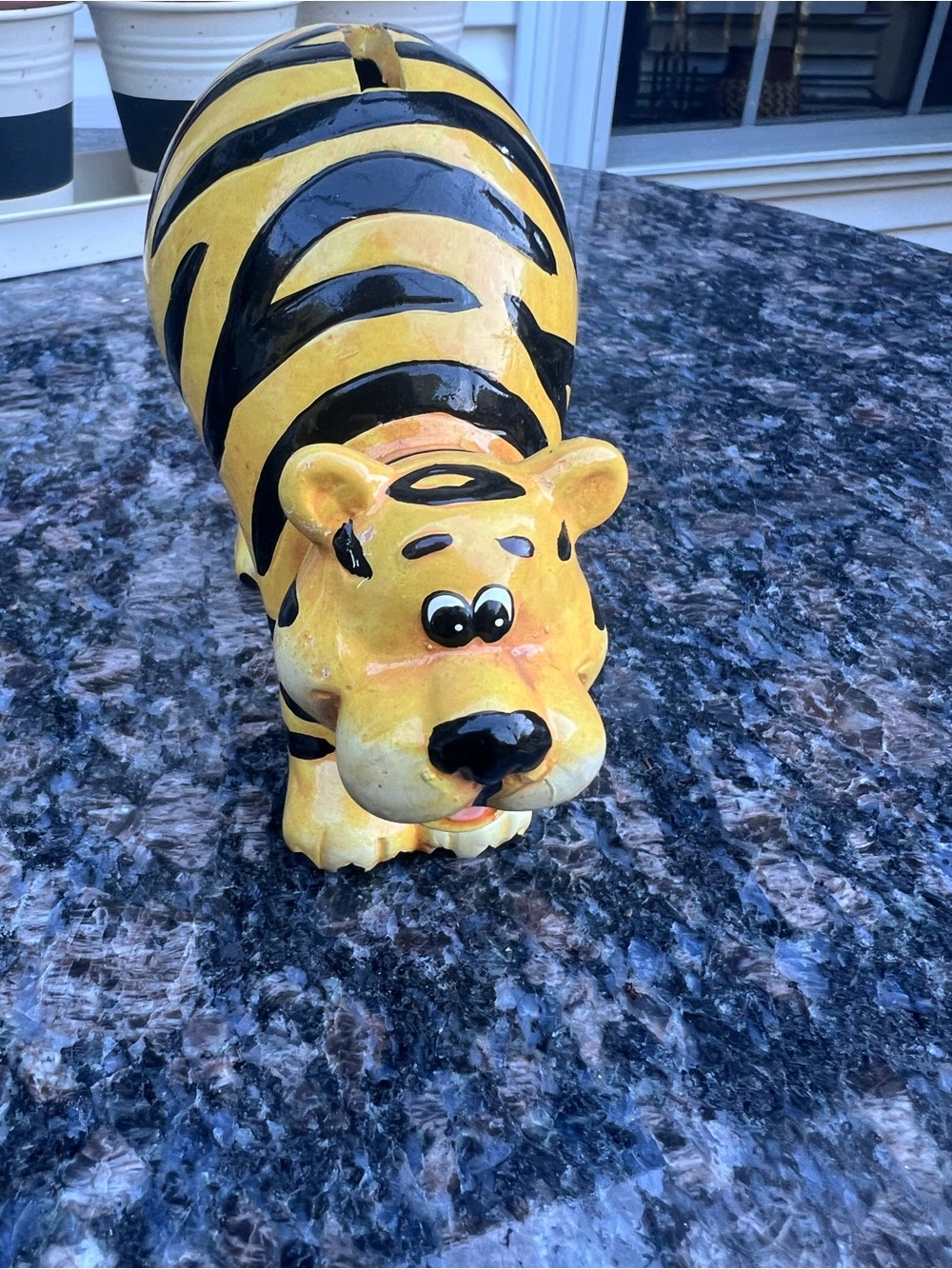 Source Unknown Yellow and Black Tiger Piggy Bank - Kids Stuffed Animal Style